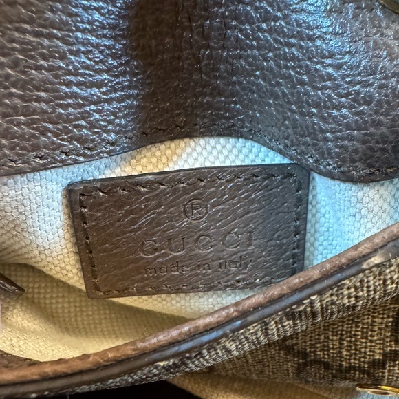 New Authentic Gucci Blondie GG Supreme Logo Wallet On Chain Brown Crossbody Bag - Picture 14 of 15